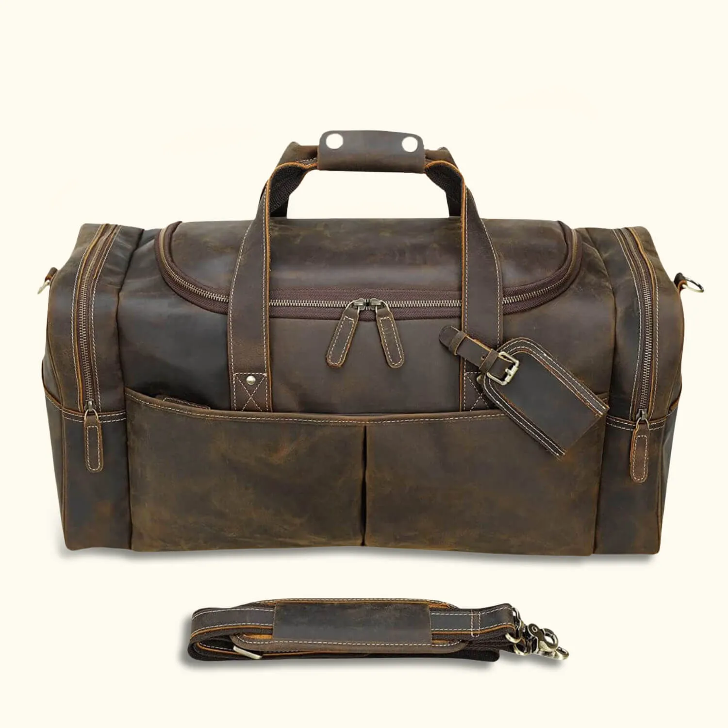 The Wild West - Vintage Leather Duffle Bag