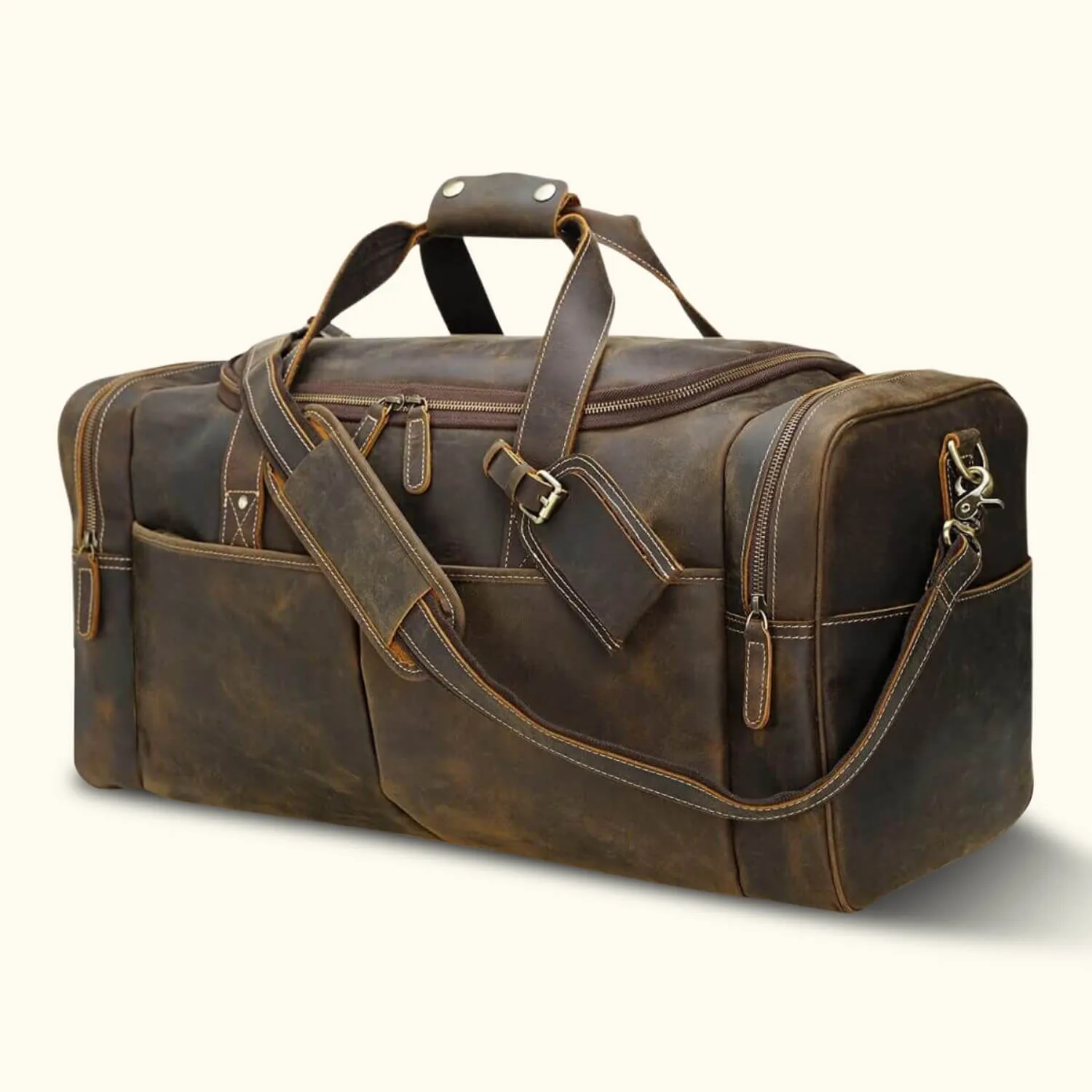 The Wild West - Vintage Leather Duffle Bag