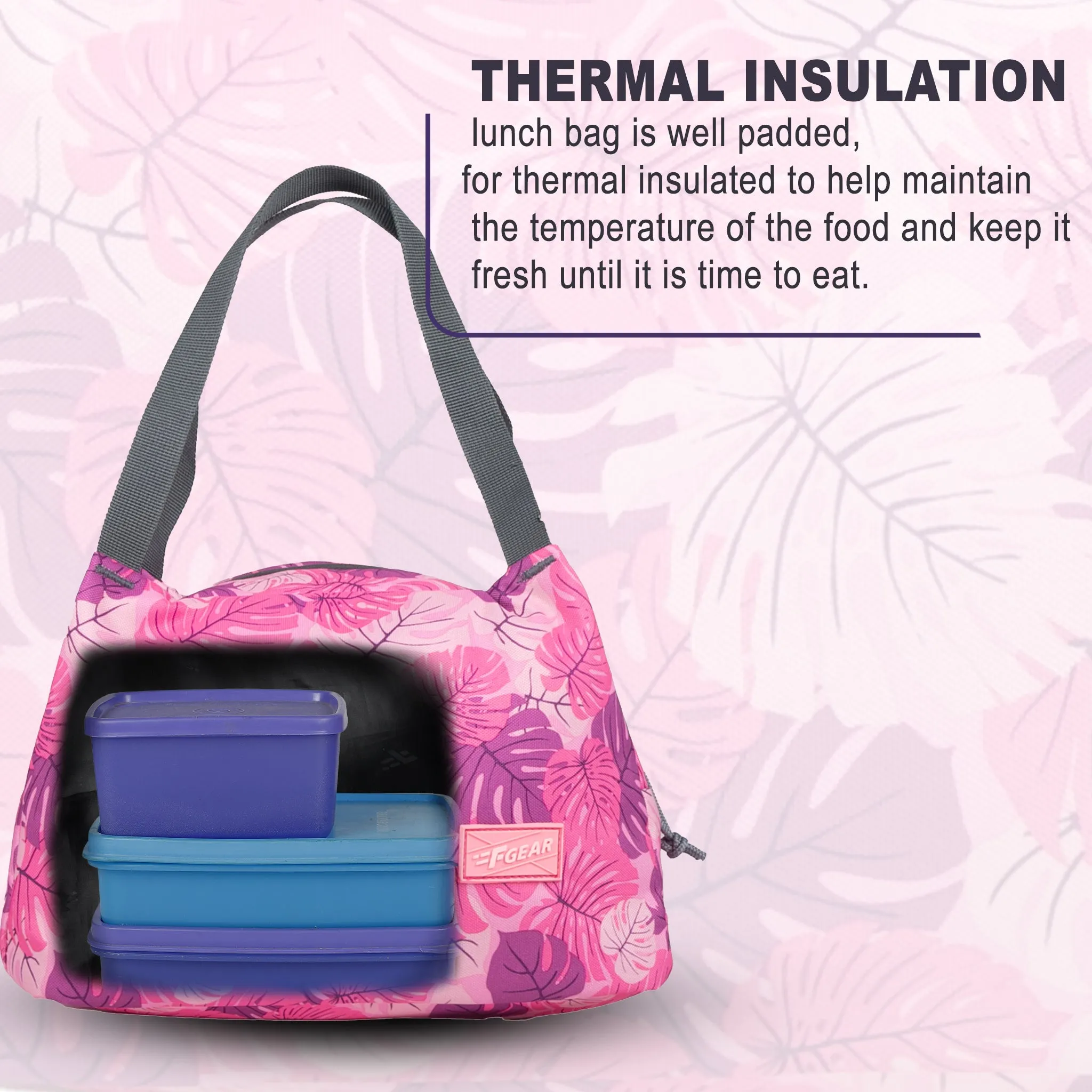 Tidbit 6L Tropical pink and purple Lunch bag