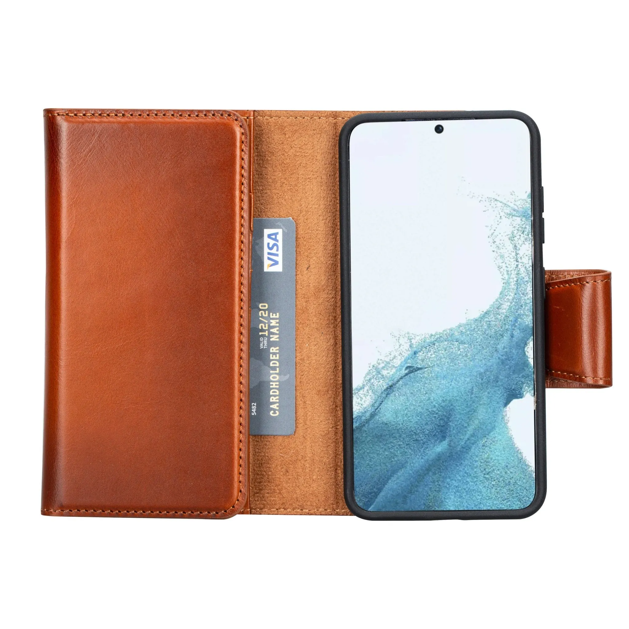 Tudor Samsung Galaxy S23 Wallet Case, Burnished Tan