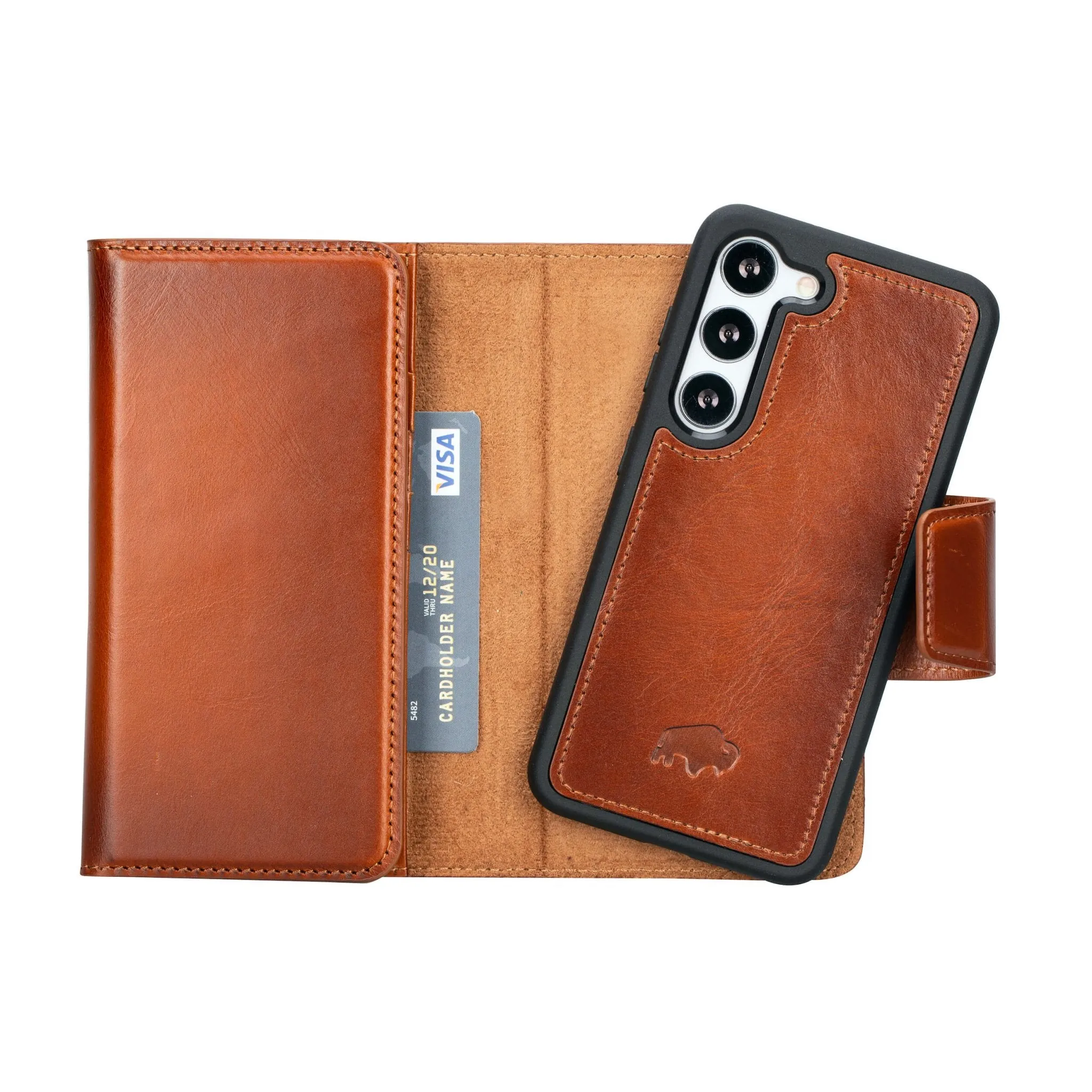 Tudor Samsung Galaxy S23 Wallet Case, Burnished Tan