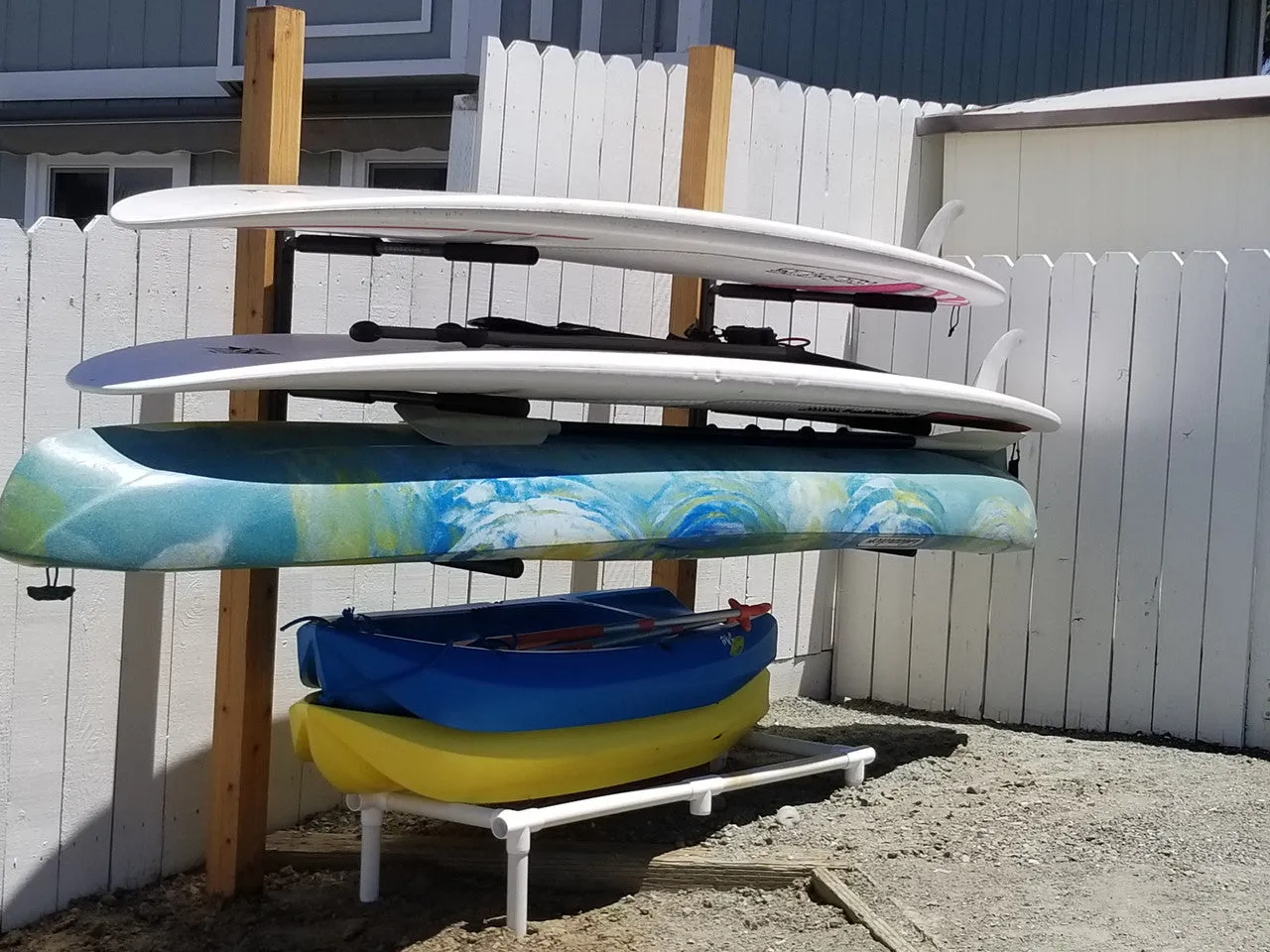 Wall Mount Surf & SUP Rack | 3 Boards | Heavy Duty Metal