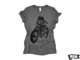 Women's Boyfriend Tee - Relaxed Fit Motorcycle SLOTH T-Shirt | Bella Canvas 6400CVC