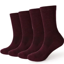 Women's Long Way Hiking Grey Cushion Crew Sock 4 Pack