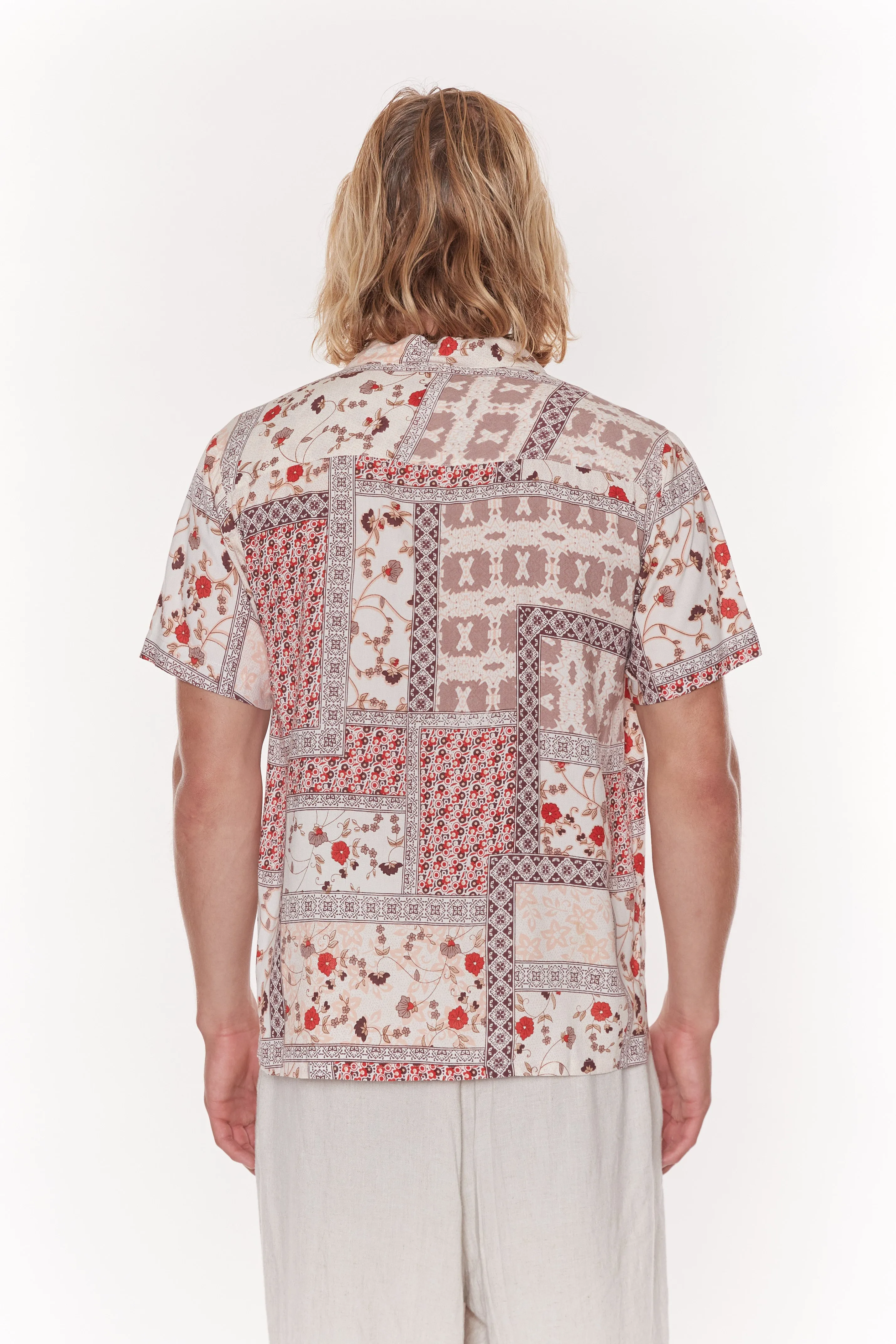 Zuma Patchwork Print Button Down Shirt